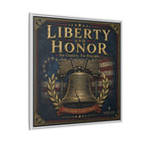 Liberty and Honor Framed Canvas Wall Art — Patriotic Bell Print (Freedom Is Not Free) Canvas Printify 
