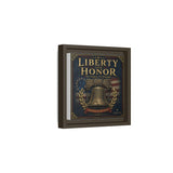 Liberty and Honor Framed Canvas Wall Art — Patriotic Bell Print (Freedom Is Not Free) Canvas Printify 