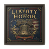 Liberty and Honor Framed Canvas Wall Art — Patriotic Bell Print (Freedom Is Not Free) Canvas Printify 12″ x 12″ 1.25" Espresso