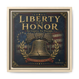 Liberty and Honor Framed Canvas Wall Art — Patriotic Bell Print (Freedom Is Not Free) Canvas Printify 12″ x 12″ 1.25" Natural