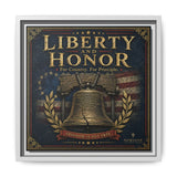 Liberty and Honor Framed Canvas Wall Art — Patriotic Bell Print (Freedom Is Not Free) Canvas Printify 12″ x 12″ 1.25" White