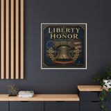 Liberty and Honor Framed Canvas Wall Art — Patriotic Bell Print (Freedom Is Not Free) Canvas Printify 