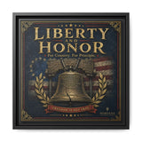 Liberty and Honor Framed Canvas Wall Art — Patriotic Bell Print (Freedom Is Not Free) Canvas Printify 14" x 14" 1.25" Black