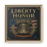 Liberty and Honor Framed Canvas Wall Art — Patriotic Bell Print (Freedom Is Not Free) Canvas Printify 14" x 14" 1.25" Natural