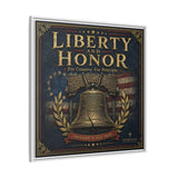 Liberty and Honor Framed Canvas Wall Art — Patriotic Bell Print (Freedom Is Not Free) Canvas Printify 