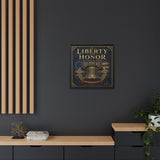 Liberty and Honor Framed Canvas Wall Art — Patriotic Bell Print (Freedom Is Not Free) Canvas Printify 