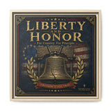 Liberty and Honor Framed Canvas Wall Art — Patriotic Bell Print (Freedom Is Not Free) Canvas Printify 16″ x 16″ 1.25" Natural