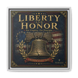 Liberty and Honor Framed Canvas Wall Art — Patriotic Bell Print (Freedom Is Not Free) Canvas Printify 16″ x 16″ 1.25" White