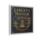 Liberty and Honor Framed Canvas Wall Art — Patriotic Bell Print (Freedom Is Not Free) Canvas Printify 