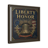 Liberty and Honor Framed Canvas Wall Art — Patriotic Bell Print (Freedom Is Not Free) Canvas Printify 