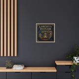 Liberty and Honor Framed Canvas Wall Art — Patriotic Bell Print (Freedom Is Not Free) Canvas Printify 