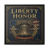 Liberty and Honor Framed Canvas Wall Art — Patriotic Bell Print (Freedom Is Not Free) Canvas Printify 20″ x 20″ 1.25" Black