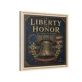 Liberty and Honor Framed Canvas Wall Art — Patriotic Bell Print (Freedom Is Not Free) Canvas Printify 