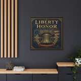 Liberty and Honor Framed Canvas Wall Art — Patriotic Bell Print (Freedom Is Not Free) Canvas Printify 