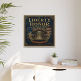 Liberty and Honor Framed Canvas Wall Art — Patriotic Bell Print (Freedom Is Not Free) Canvas Printify 