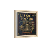 Liberty and Honor Framed Canvas Wall Art — Patriotic Bell Print (Freedom Is Not Free) Canvas Printify 