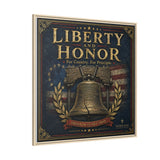 Liberty and Honor Framed Canvas Wall Art — Patriotic Bell Print (Freedom Is Not Free) Canvas Printify 