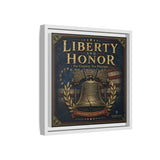Liberty and Honor Framed Canvas Wall Art — Patriotic Bell Print (Freedom Is Not Free) Canvas Printify 