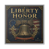 Liberty and Honor Framed Canvas Wall Art — Patriotic Bell Print (Freedom Is Not Free) Canvas Printify 30″ x 30″ 1.25" White