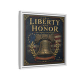 Liberty and Honor Framed Canvas Wall Art — Patriotic Bell Print (Freedom Is Not Free) Canvas Printify 