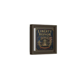Liberty and Honor Framed Canvas Wall Art — Patriotic Bell Print (Freedom Is Not Free) Canvas Printify 