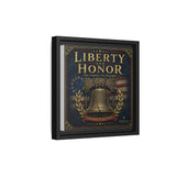 Liberty and Honor Framed Canvas Wall Art — Patriotic Bell Print (Freedom Is Not Free) Canvas Printify 