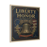 Liberty and Honor Framed Canvas Wall Art — Patriotic Bell Print (Freedom Is Not Free) Canvas Printify 
