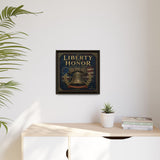 Liberty and Honor Framed Canvas Wall Art — Patriotic Bell Print (Freedom Is Not Free) Canvas Printify 