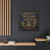 Liberty and Honor Framed Canvas Wall Art — Patriotic Bell Print (Freedom Is Not Free) Canvas Printify 