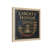 Liberty and Honor Framed Canvas Wall Art — Patriotic Bell Print (Freedom Is Not Free) Canvas Printify 