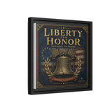 Liberty and Honor Framed Canvas Wall Art — Patriotic Bell Print (Freedom Is Not Free) Canvas Printify 