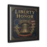 Liberty and Honor Framed Canvas Wall Art — Patriotic Bell Print (Freedom Is Not Free) Canvas Printify 