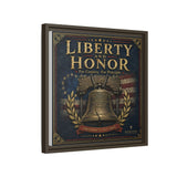 Liberty and Honor Framed Canvas Wall Art — Patriotic Bell Print (Freedom Is Not Free) Canvas Printify 