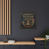 Liberty and Honor Framed Canvas Wall Art — Patriotic Bell Print (Freedom Is Not Free) Canvas Printify 