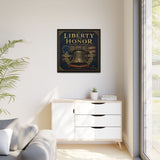 Liberty and Honor Framed Canvas Wall Art — Patriotic Bell Print (Freedom Is Not Free) Canvas Printify 