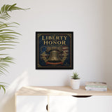 Liberty and Honor Framed Canvas Wall Art — Patriotic Bell Print (Freedom Is Not Free) Canvas Printify 