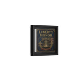 Liberty and Honor Framed Canvas Wall Art — Patriotic Bell Print (Freedom Is Not Free) Canvas Printify 