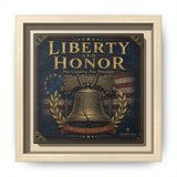 Liberty and Honor Framed Canvas Wall Art — Patriotic Bell Print (Freedom Is Not Free) Canvas Printify 6" x 6" 1.25" Natural