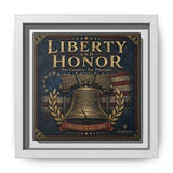 Liberty and Honor Framed Canvas Wall Art — Patriotic Bell Print (Freedom Is Not Free) Canvas Printify 6" x 6" 1.25" White