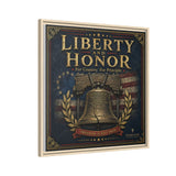Liberty and Honor Framed Canvas Wall Art — Patriotic Bell Print (Freedom Is Not Free) Canvas Printify 