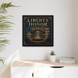 Liberty and Honor Framed Canvas Wall Art — Patriotic Bell Print (Freedom Is Not Free) Canvas Printify 