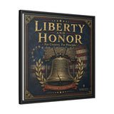 Liberty and Honor Framed Canvas Wall Art — Patriotic Bell Print (Freedom Is Not Free) Canvas Printify 