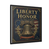 Liberty and Honor Framed Canvas Wall Art — Patriotic Bell Print (Freedom Is Not Free) Canvas Printify 