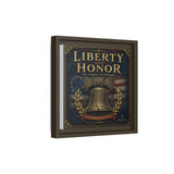 Liberty and Honor Framed Canvas Wall Art — Patriotic Bell Print (Freedom Is Not Free) Canvas Printify 