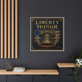 Liberty and Honor Framed Canvas Wall Art — Patriotic Bell Print (Freedom Is Not Free) Canvas Printify 