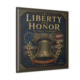 Liberty and Honor Framed Canvas Wall Art — Patriotic Bell Print (Freedom Is Not Free) Canvas Printify 