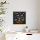 Liberty and Honor Framed Canvas Wall Art — Patriotic Bell Print (Freedom Is Not Free) Canvas Printify 