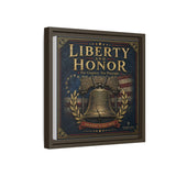 Liberty and Honor Framed Canvas Wall Art — Patriotic Bell Print (Freedom Is Not Free) Canvas Printify 