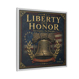 Liberty and Honor Framed Canvas Wall Art — Patriotic Bell Print (Freedom Is Not Free) Canvas Printify 