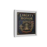 Liberty and Honor Framed Canvas Wall Art — Patriotic Bell Print (Freedom Is Not Free) Canvas Printify 